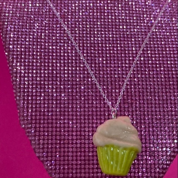 Cupcake Sterling Silver Necklace Bakery Fake Food Kitchen Cosplay Egirl Lolita - Picture 8 of 12